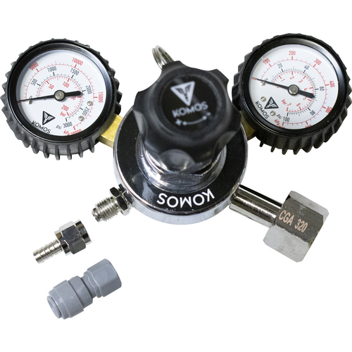 KOMOS® Premium Dual Gauge CO2 Regulator | 0–60 PSI