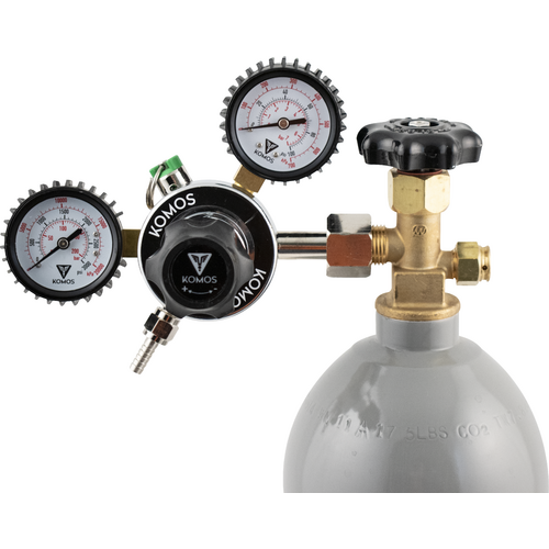 KOMOS® Premium Dual Gauge CO2 Regulator | 0–60 PSI