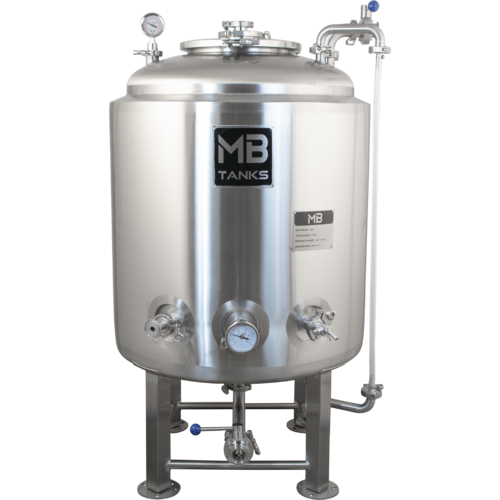 MB® 2 bbl Brite Tank | Jacketed | T.C. Sanitary Ports | All Fittings Included | Carbonation Stone | Full Length Sight Gauge | Passivated Ready to Use | American Engineered | Ships from USA