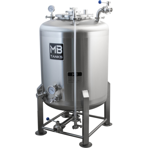 MB® 2 bbl Brite Tank | Single Shell | T.C. Sanitary Ports | All Fittings Included | Carbonation Stone | Full Length Sight Gauge | Passivated Ready to Use | American Engineered | Ships from USA