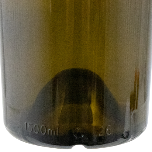 Farro Glass Premium Magnum Wine Bottle | Bordeaux | Antique Green | Tapered | 1.5L | Case of 6