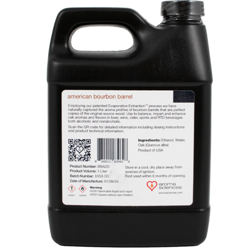 Aroma Sciences | American Bourbon Barrel Liquid Extract | Double Concentrated | Natural Evaporated Oak Extract