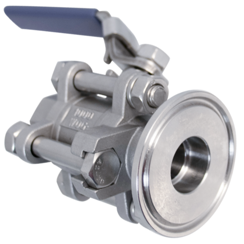 3 Piece Stainless Ball Valve - 1.5 in. T.C. x 1/2 in. NPT
