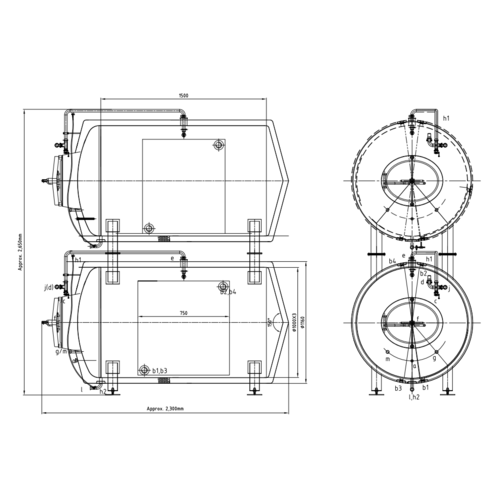 MB 10 bbl Stackable Lager Tanks | Matching Set of Two | T.C. Sanitary Ports | All Fittings Included | Carbonation Stone | Passivated Ready to Use | American Engineered