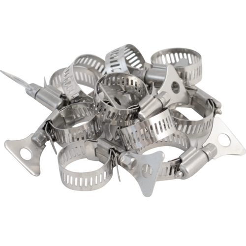 KOMOS® | Stainless Butterfly Hose Clamps | 1/2 in. to 1 in. | 10-Pack