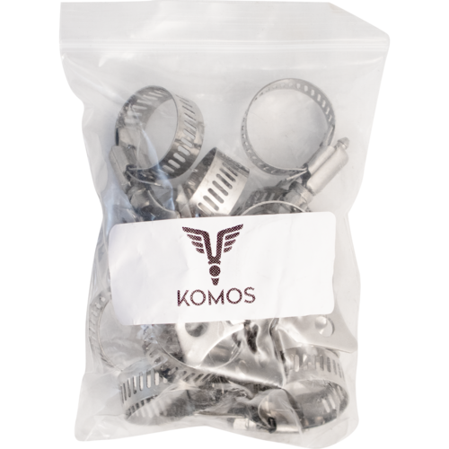 KOMOS® | Stainless Butterfly Hose Clamps | 1/2 in. to 1 in. | 10-Pack