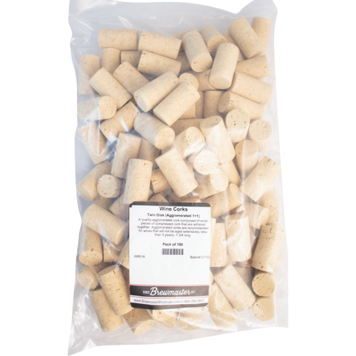 Twin Disc Wine Corks | Molinas SmartCork®  | Whole Natural Cork Ends | Agglomerated Core | #9 x 1.75
