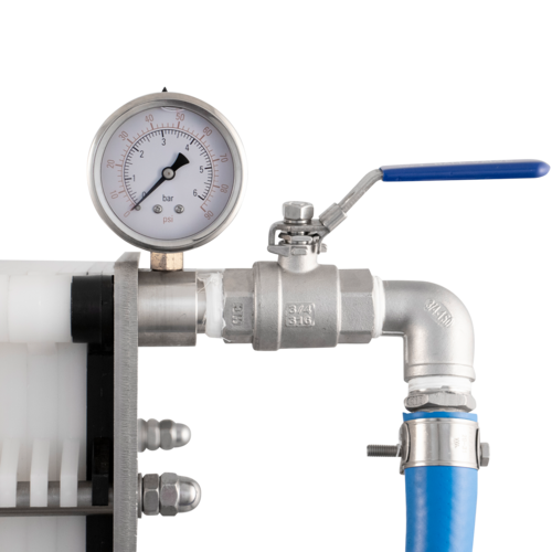 EnoItalia Wine Plate Filter | 20x20 | 10 Plate | Stainless Rolling Cart | 280L/h | 220V Single Phase