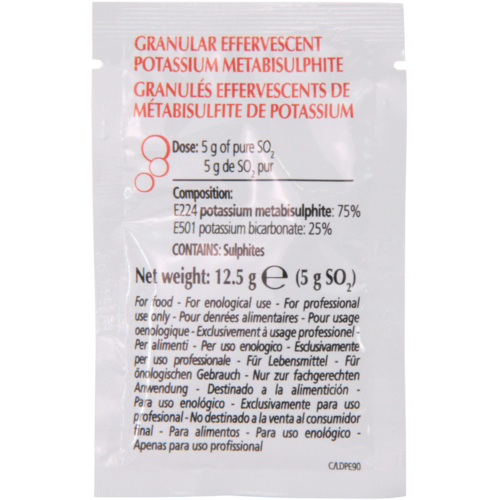 Enartis Effergran Dose 5 | Sulfite | 5 G active SO2 sachets | Box of 25