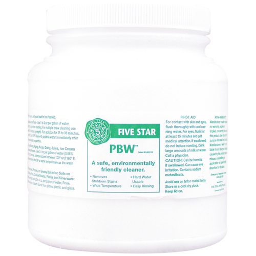 Five Star | PBW Cleaner | Powdered Brewery Wash | Non-Hazardous | Alkaline Brewery Cleaner | Environmentally Friendly