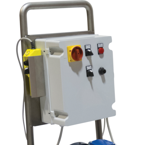 EnoItalia Flexible Impeller Pump | Euro 60 | Must Pump | Self-Priming | Remote Control | Stainless Control Box & Trolley Cart | 100 GPM | 3 in. T.C. | 230V
